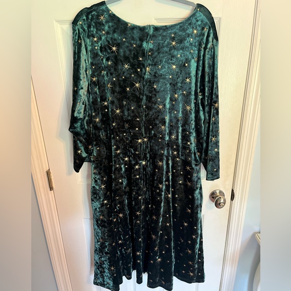 Her Universe Teal Velvet Dress with Star Details - Picture 4 of 4